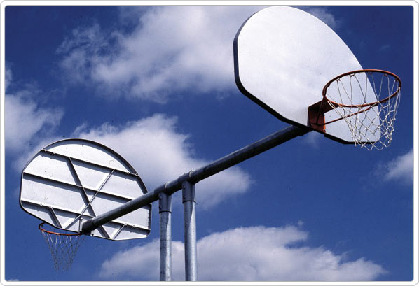 Double Basketball Goal with Aluminum Fan Backboard