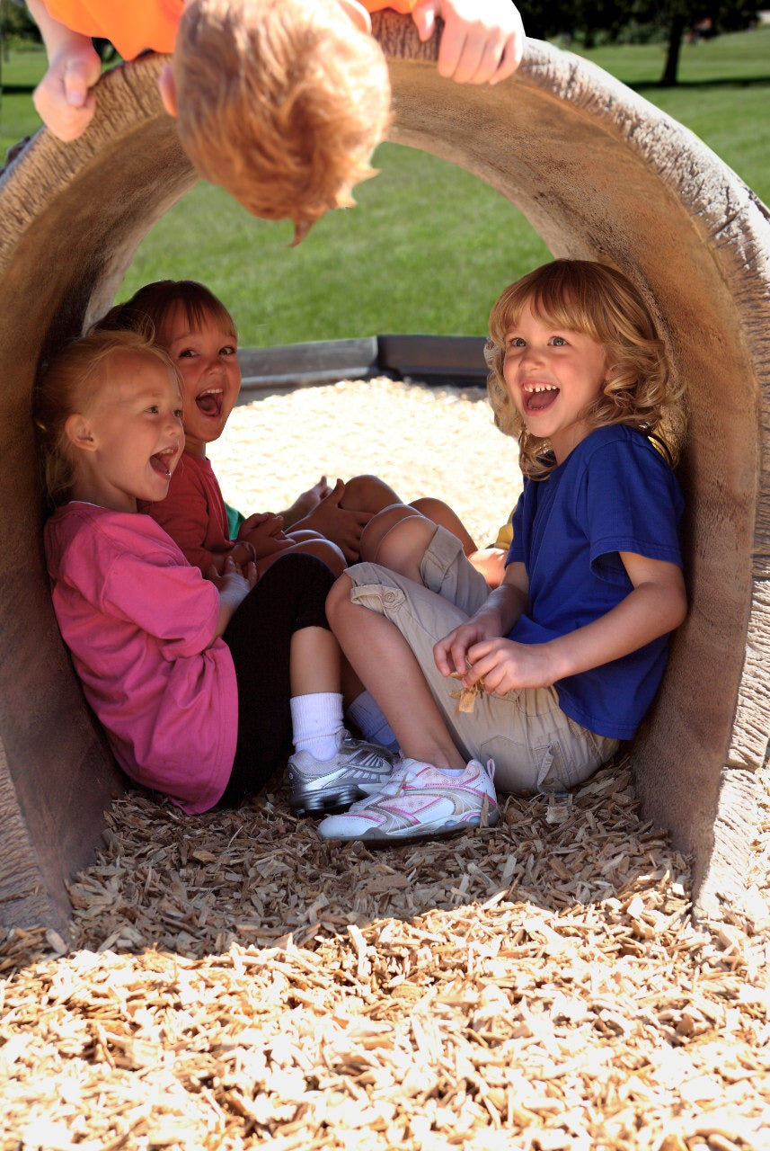 Nature Themed Playground Log Crawl Tunnel