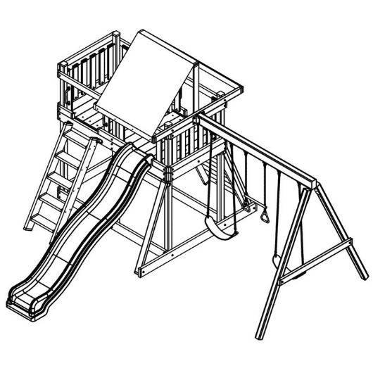 Congo Monkey Wooden Swing Set Design 1