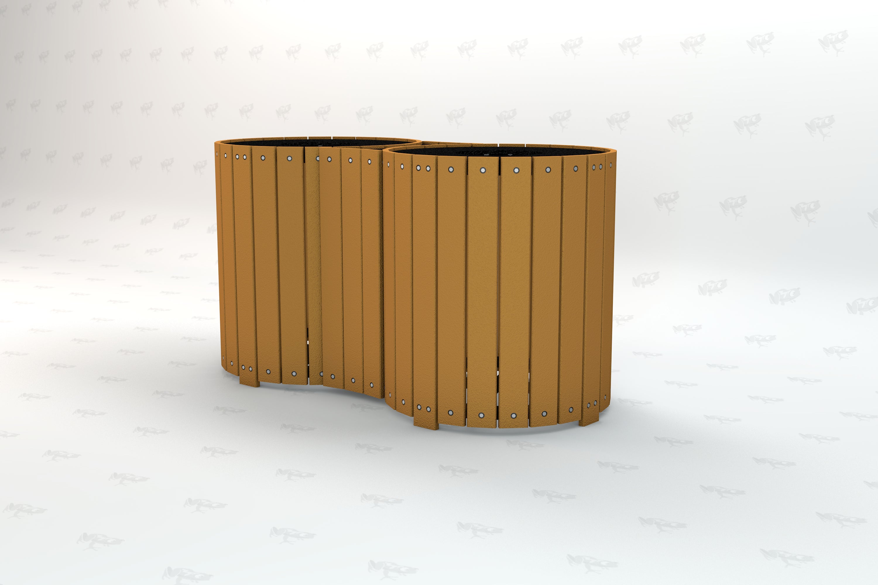 Dual Recycled Plastic Receptacle
