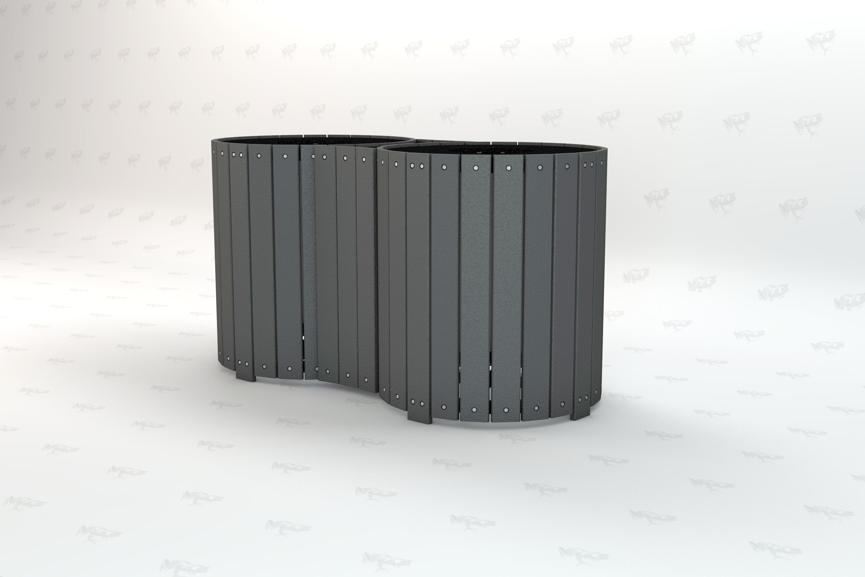 Dual Recycled Plastic Receptacle