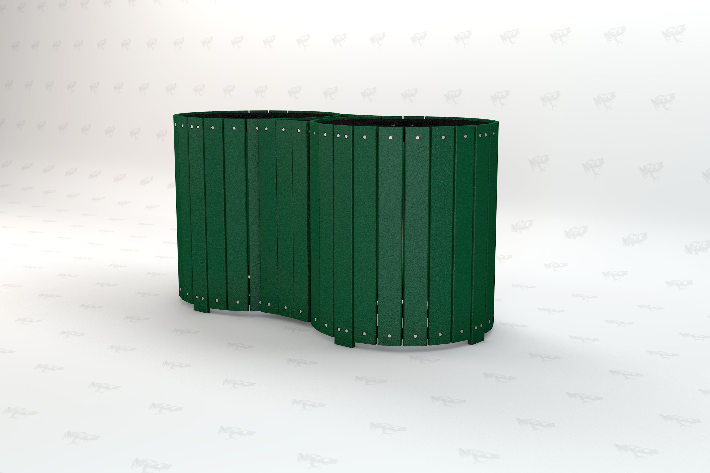 Dual Recycled Plastic Receptacle