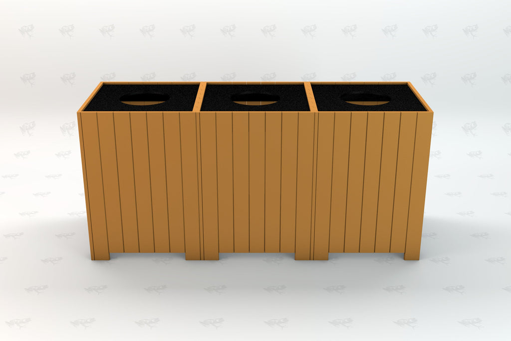 Square Recycling Center Receptacle made with Recycled Plastic