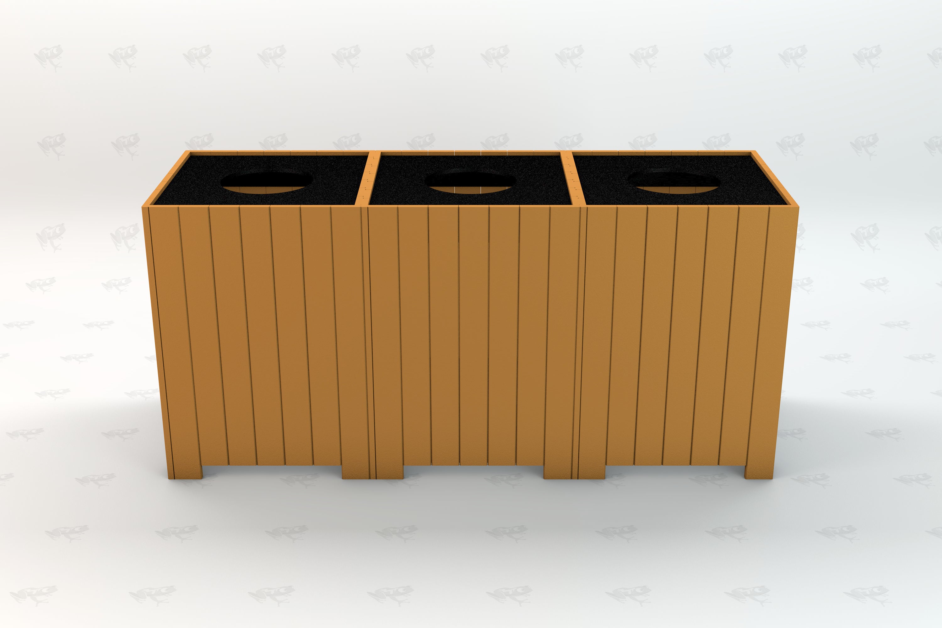 Square Recycling Center Receptacle made with Recycled Plastic