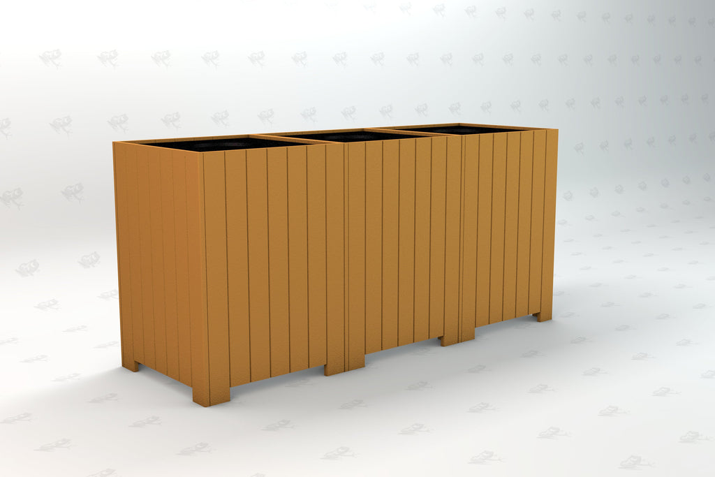 Square Recycling Center Receptacle made with Recycled Plastic