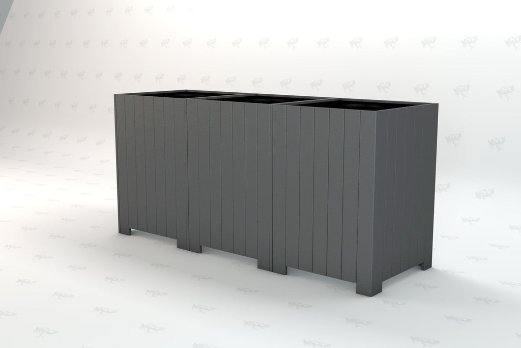 Square Recycling Center Receptacle made with Recycled Plastic