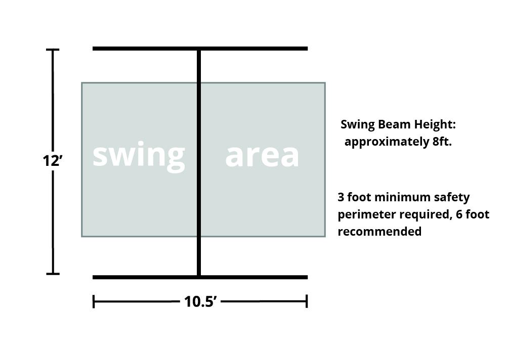 Free Standing Three Position Wooden Swing Set