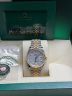 Rolex Datejust 36mm Two-Tone Yellow Gold Mother of Pearl Diamond Dial Jubilee - 126233 - New 2025