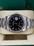 Rolex Datejust 36mm Fluted Bezel Black Index Dial Oyster - 126234 - New 2025