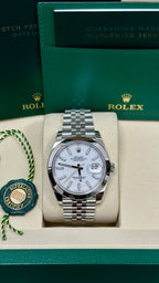 Rolex Datejust 41mm Fluted Bezel White Index Dial Jubilee - 126334 - New 2025