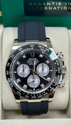 Rolex Cosmograph Daytona 40mm White Gold Black Diamond Dial Oysterflex - 126519LN - New 2025