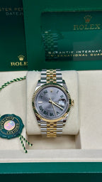 Rolex Datejust 36mm Two-Tone Yellow Gold Fluted Bezel "Wimbledon" Roman Dial Jubilee - 126233 - New 2025