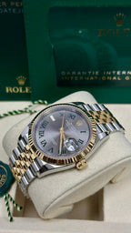Rolex Datejust 36mm Two-Tone Yellow Gold Fluted Bezel "Wimbledon" Roman Dial Jubilee - 126233 - New 2025