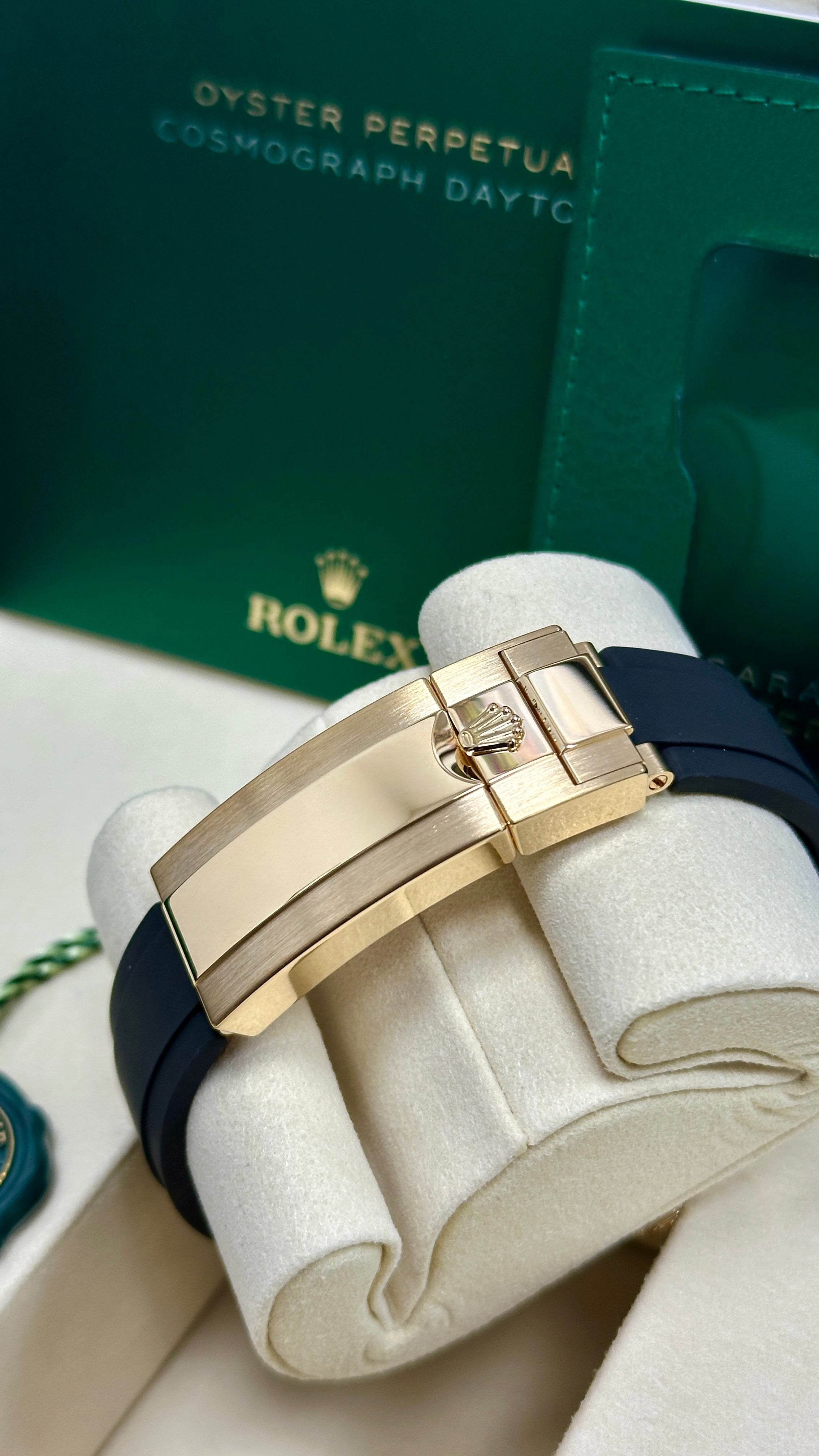 Rolex Cosmograph Daytona 40mm Yellow Gold Ceramic Bezel Turquoise Blue and Black "Tiffany" Dial Oysterflex - 126518LN - New 2025