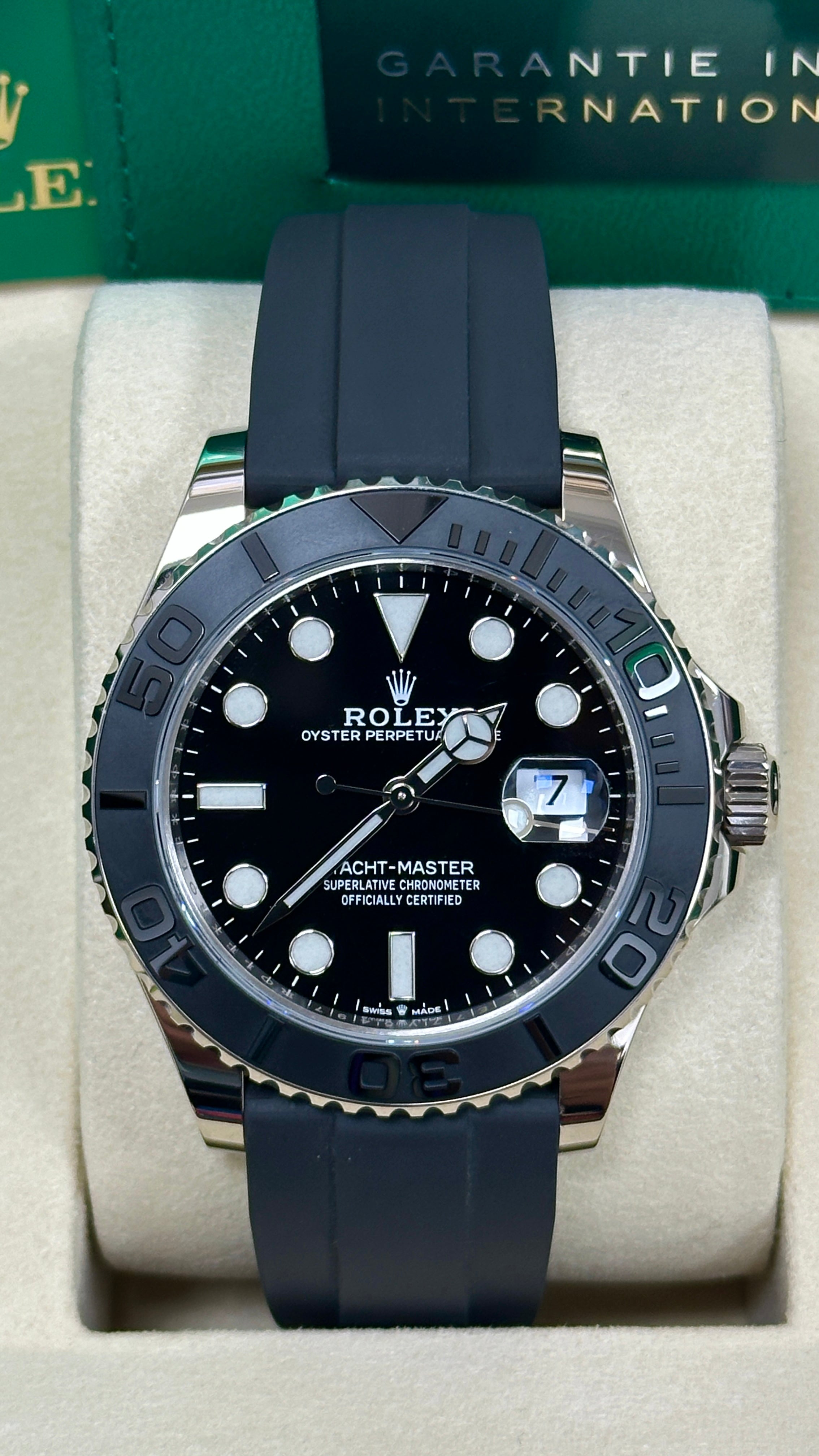 Rolex Yacht-Master 42mm White Gold Black Dial Oysterflex - 226659 - New 2025