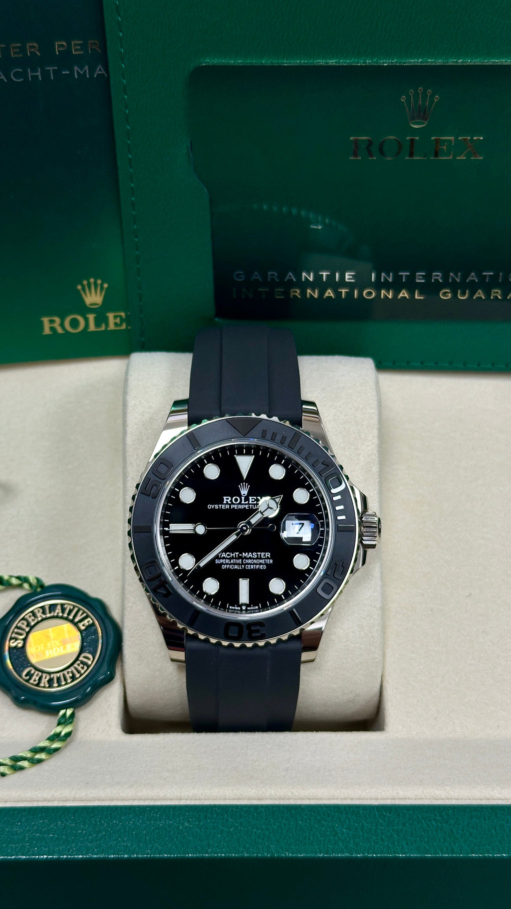 Rolex Yacht-Master 42mm White Gold Black Dial Oysterflex - 226659 - New 2025
