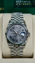 Rolex Datejust 36mm Fluted Bezel "Wimbledon" Roman Dial Jubilee - 126234 - New 2025