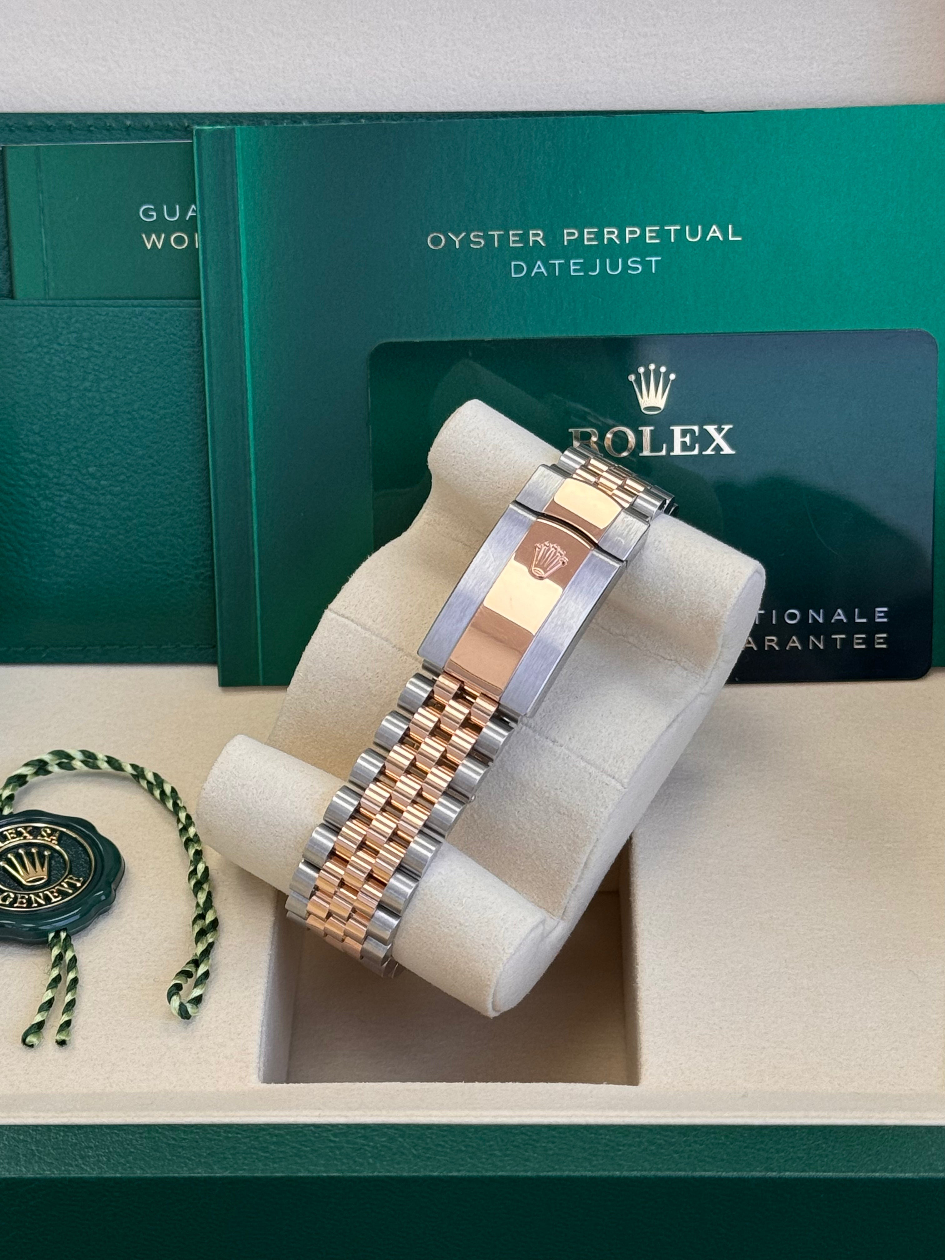 Rolex Datejust 41mm Two-Tone Everose Gold Fluted Bezel Sundust Diamond Dial Jubilee - 126331 - New 2025