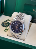 Rolex Datejust 36mm Smooth Bezel Blue Index Dial Jubilee - 126200 - New 2025