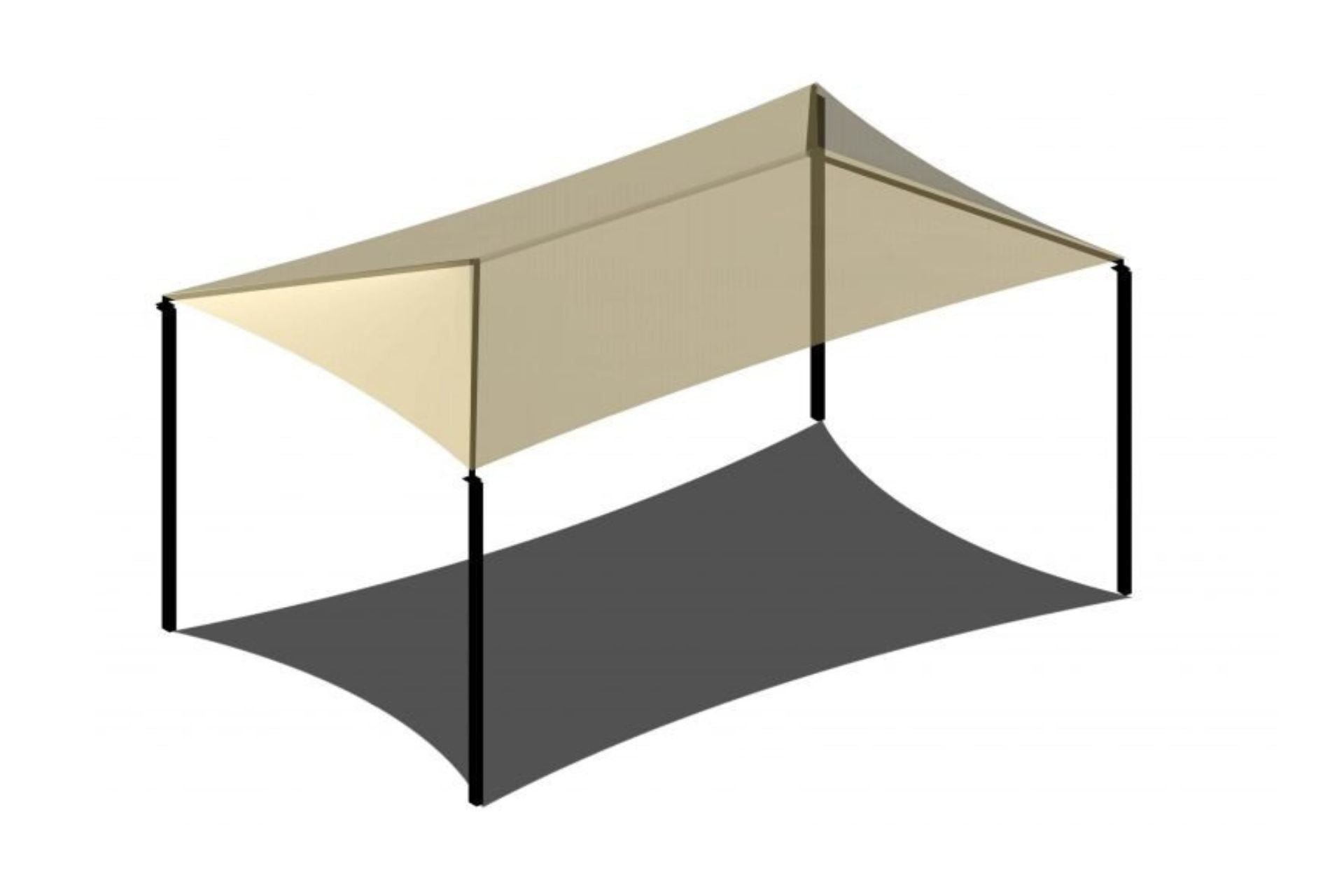 Hip Roof Shade Structure with 4 Posts