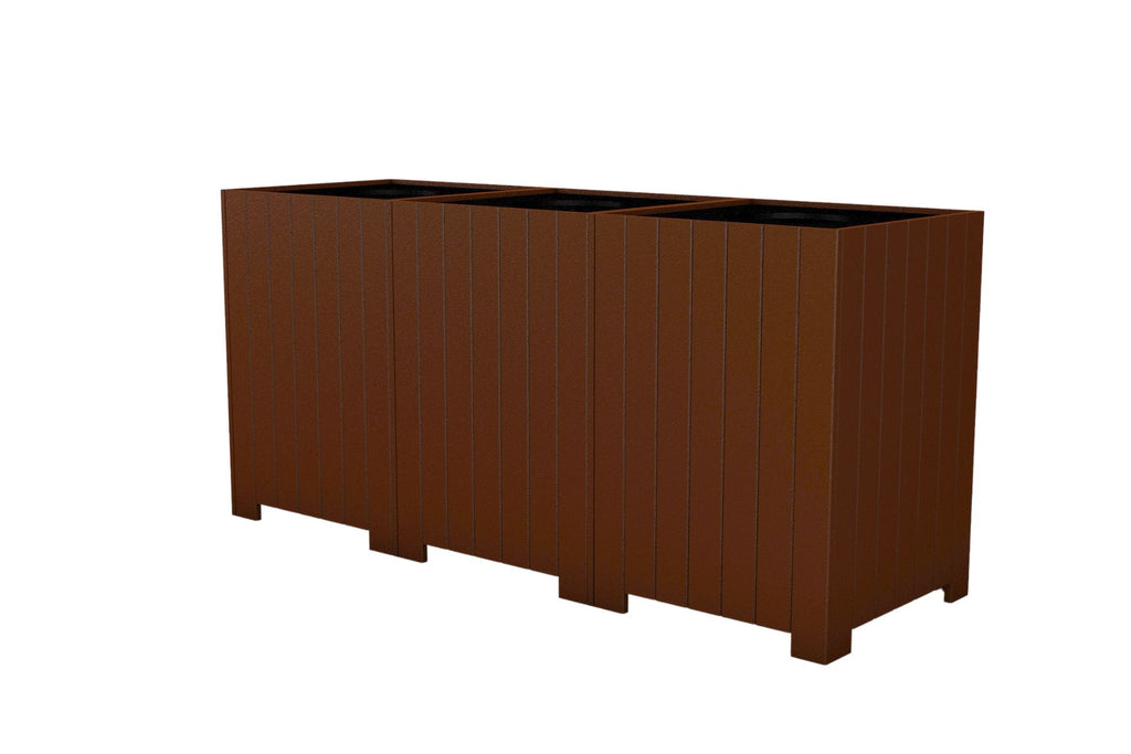 Square Recycling Center Receptacle made with Recycled Plastic