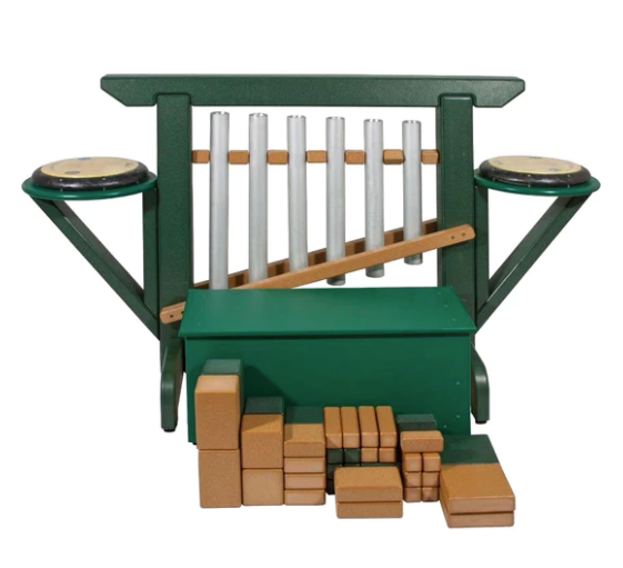 THRONE of GAMES (Chime Unit & Storage Bench) in Green/Cedar