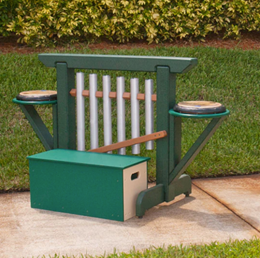 THRONE of GAMES (Chime Unit & Storage Bench) in Green/Cedar