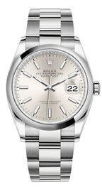 Rolex Datejust 36mm Smooth Bezel Silver Index Dial - 126200 - New 2025