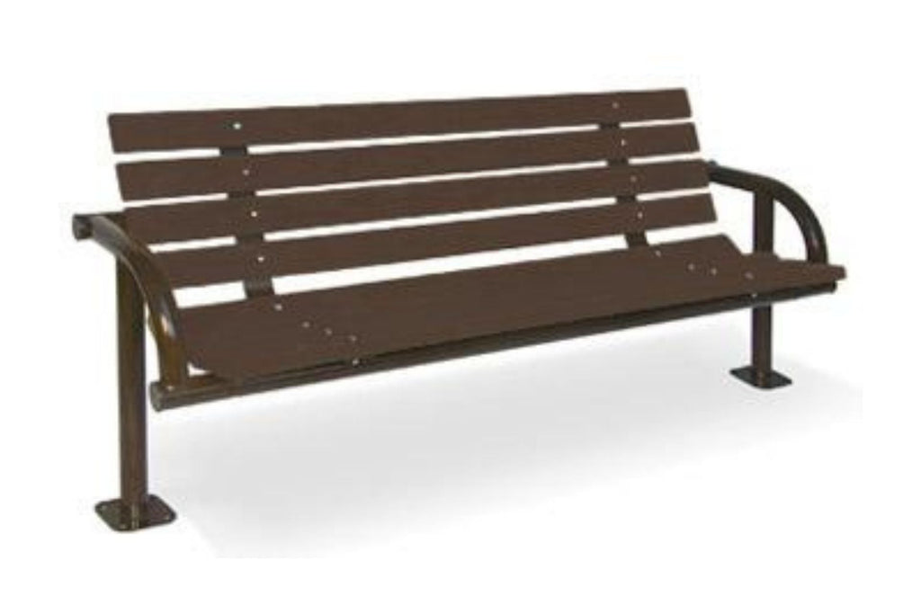 Single-Post Contour Park Bench Recycled Plastic