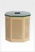 Perforated Steel Trash Receptacle