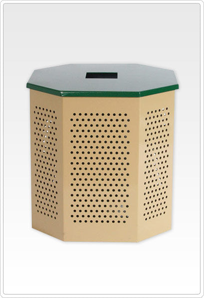 Perforated Steel Trash Receptacle
