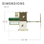 Sun Palace II Wooden Swing Set With Monkey Bars