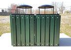 Square Recycled Plastic Recycling Trash Receptacle