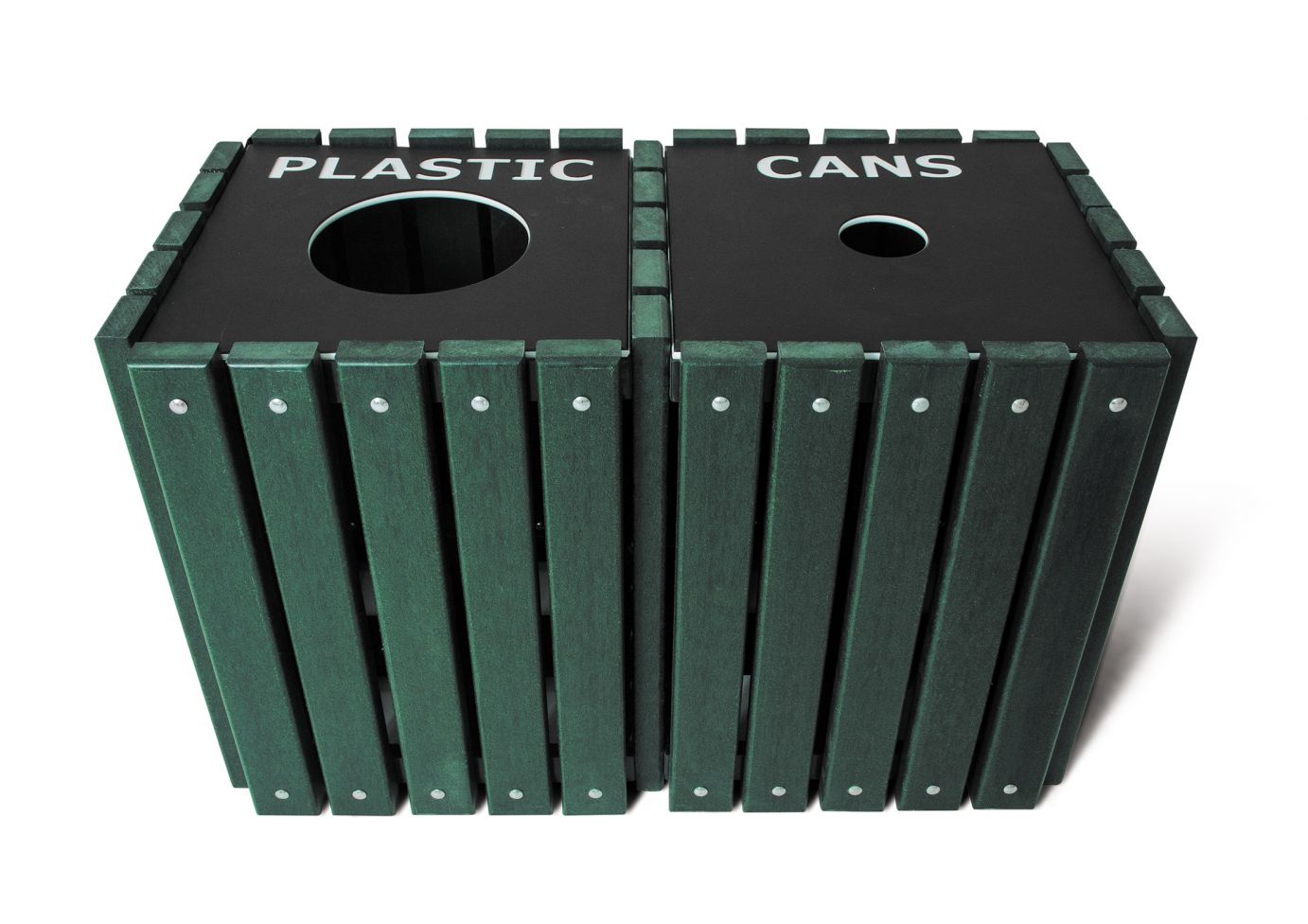 Square Recycled Plastic Recycling Trash Receptacle
