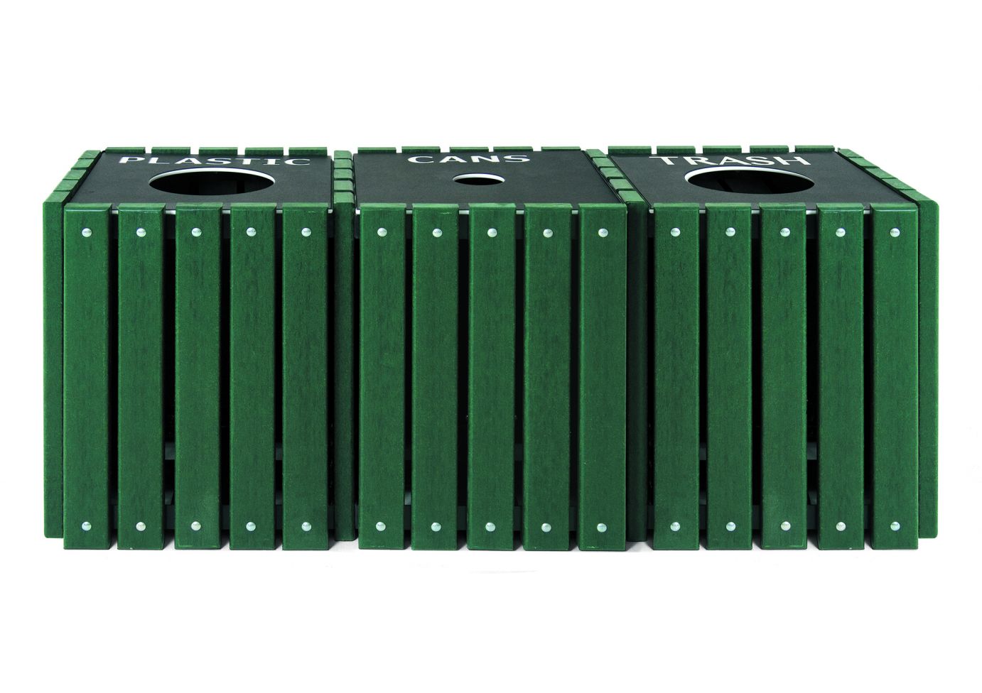 Square Recycled Plastic Recycling Trash Receptacle