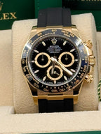 Rolex Cosmograph Daytona 40mm Yellow Gold Ceramic Bezel Black Dial Oysterflex - 126518LN - New 2025