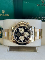 Rolex Cosmograph Daytona 40mm Yellow Gold Black Diamond Dial - 126508 - New 2025