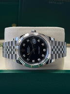Rolex Datejust 41mm Fluted Bezel Black Diamond Dial Jubilee - 126334 - New 2025