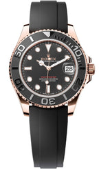 Rolex Yacht-Master 37mm Everose Black Dial Oysterflex - 268655 - New 2025