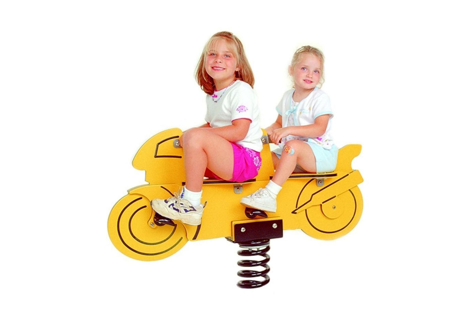 Yellow Motorcycle 2 Person Spring Rider