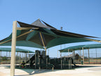 Superspan Multi-Level Multi-Panel Pyramid Shade Structure