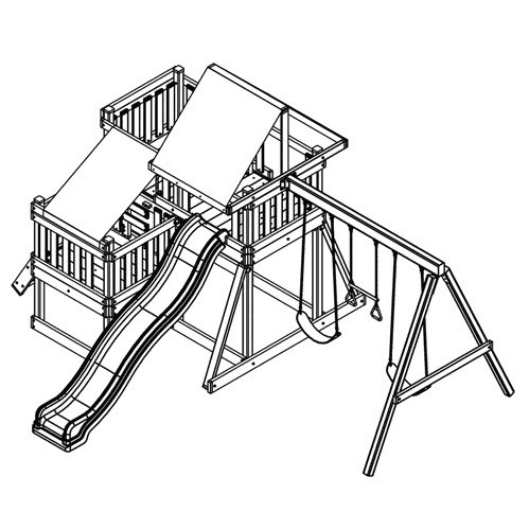 Congo Monkey Wooden Swing Set Design 2