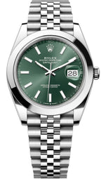 Rolex Datejust 41mm Smooth Bezel Mint Green Index Jubilee - 126300 - New 2025