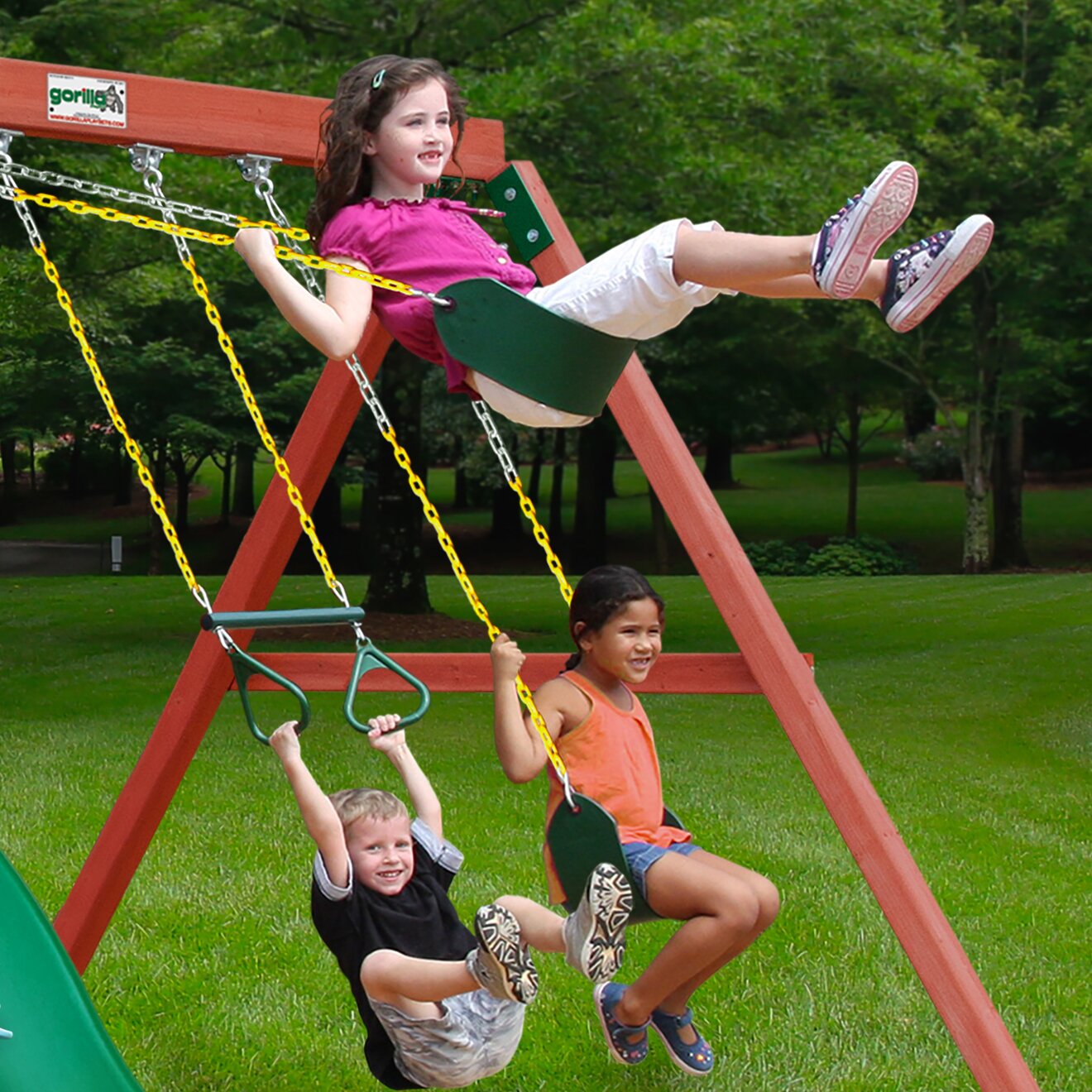 Sun Climber Deluxe Wooden Swing Set