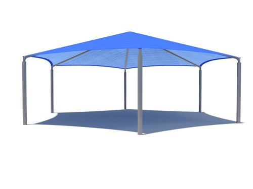 Hexagon Shade Structure with 6 Posts