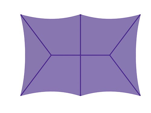 Extended Superspan Hip Roof Shade Structure with 6 Posts