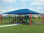 Hip Roof Shade Structure with 4 Posts and 9 Foot Entry