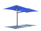 Single Post Pyramid Cantilever Double Wide Shade