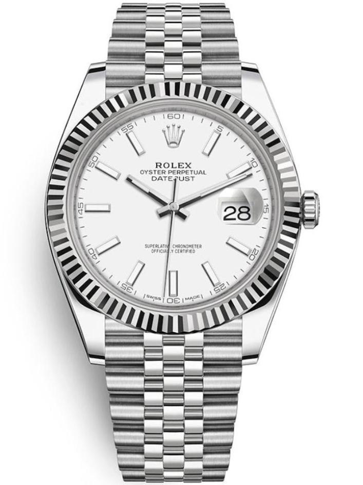 Rolex Datejust 41mm Fluted Bezel White Index Dial Jubilee - 126334 - New 2025