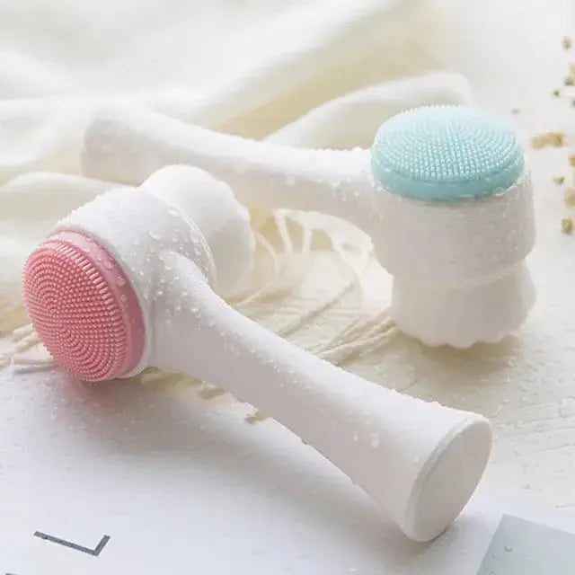ilicone Double-Sided Facial Cleansing & Massage Brush – Deep Clean, Exfoliate & Glow
